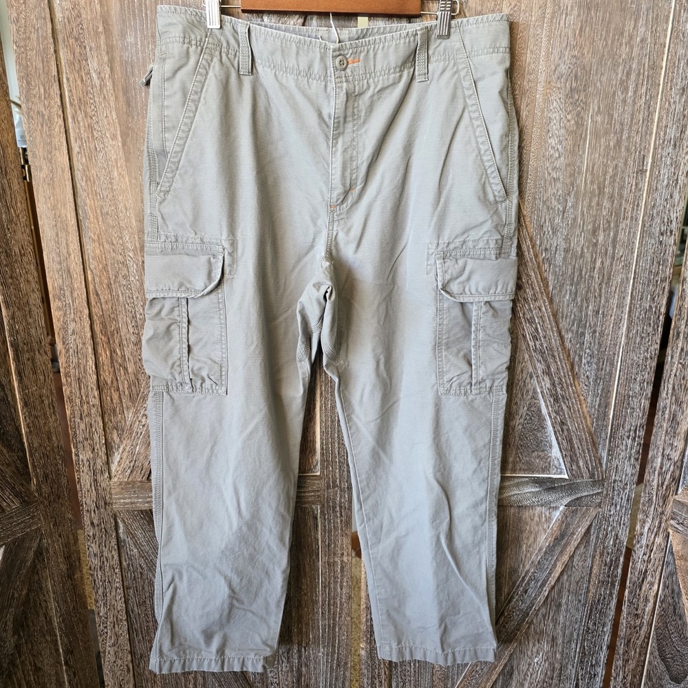 LL Bean Pants Men's Size 36 Inseam‎ 29 Gray Cargo Pockets Natural Fit Outdoor